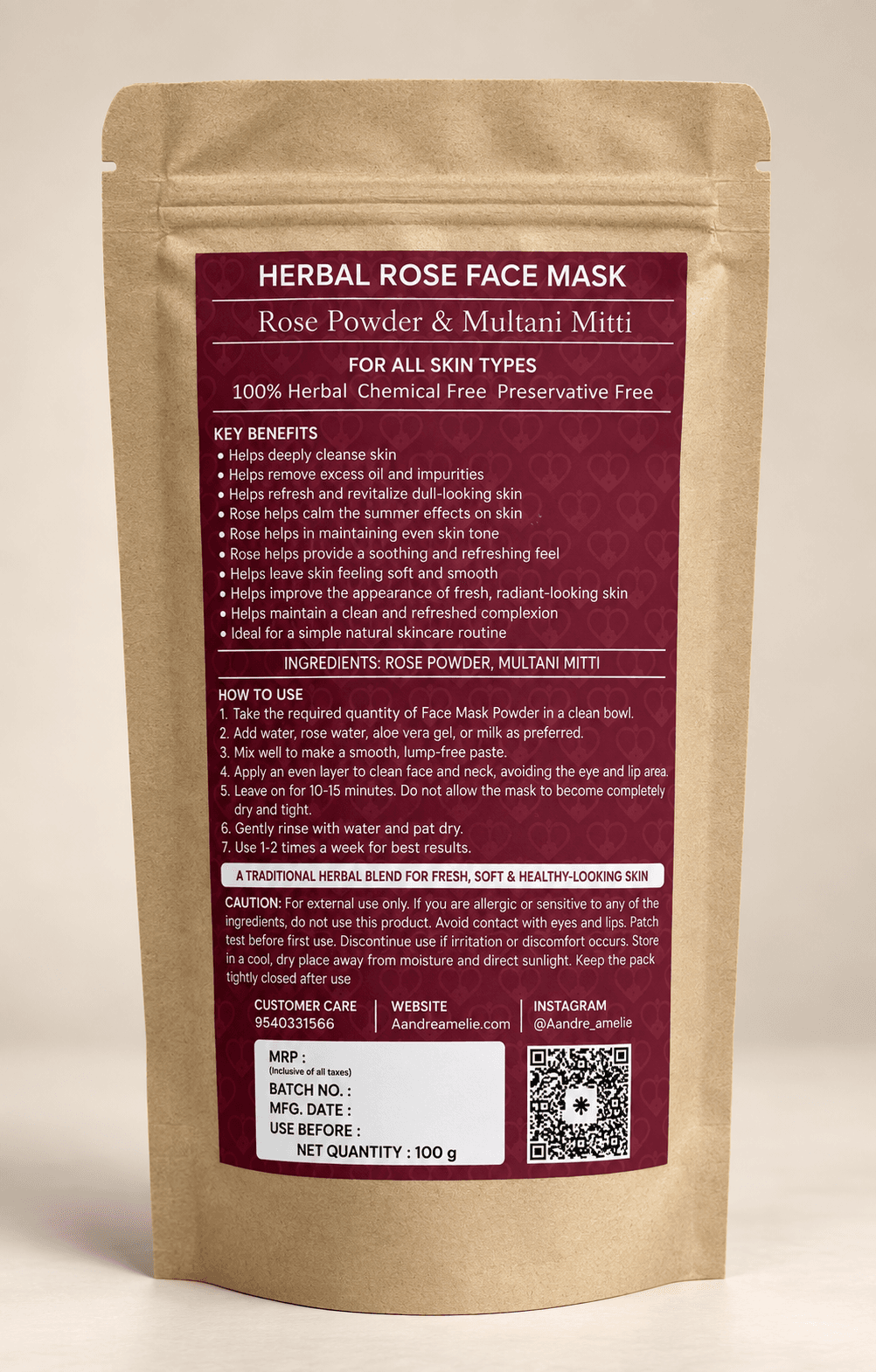 Herbal Rose Face Mask