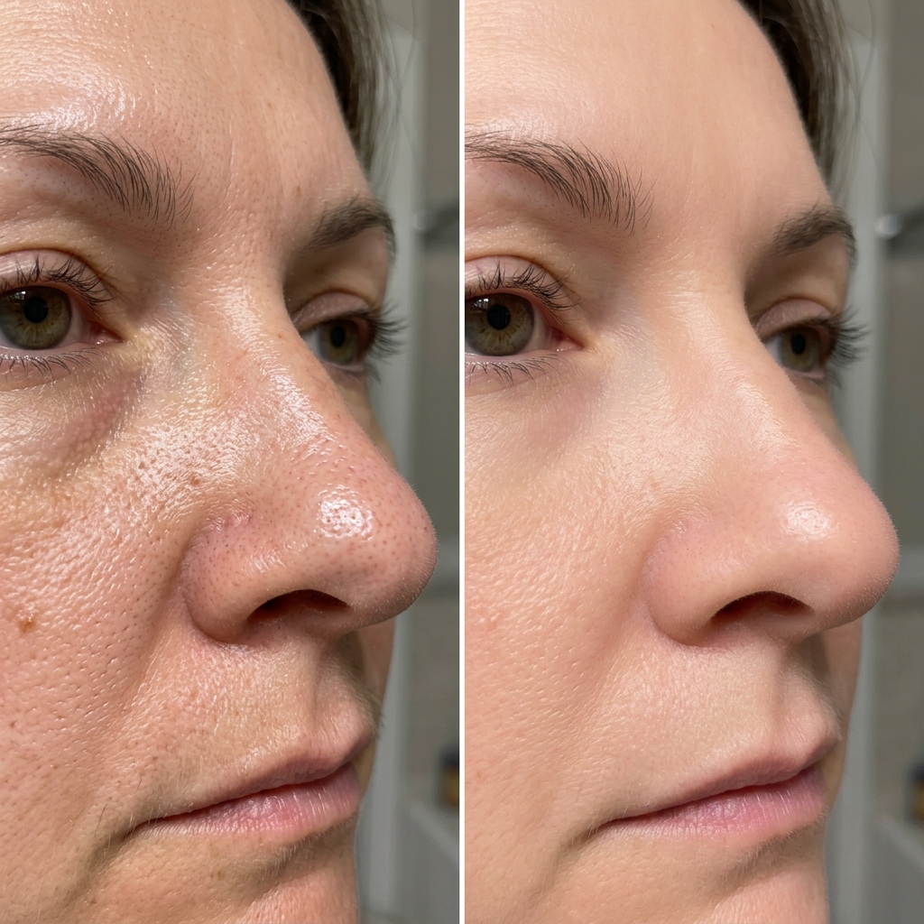 Before and After using Pure Multani Mitti Face Mask