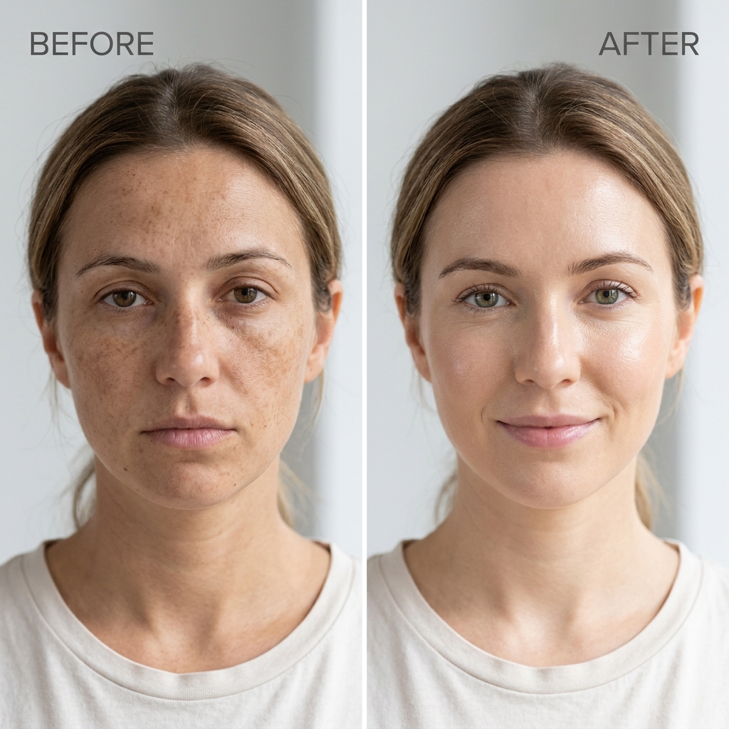 Before and After using Herbal Sandalwood Face Mask